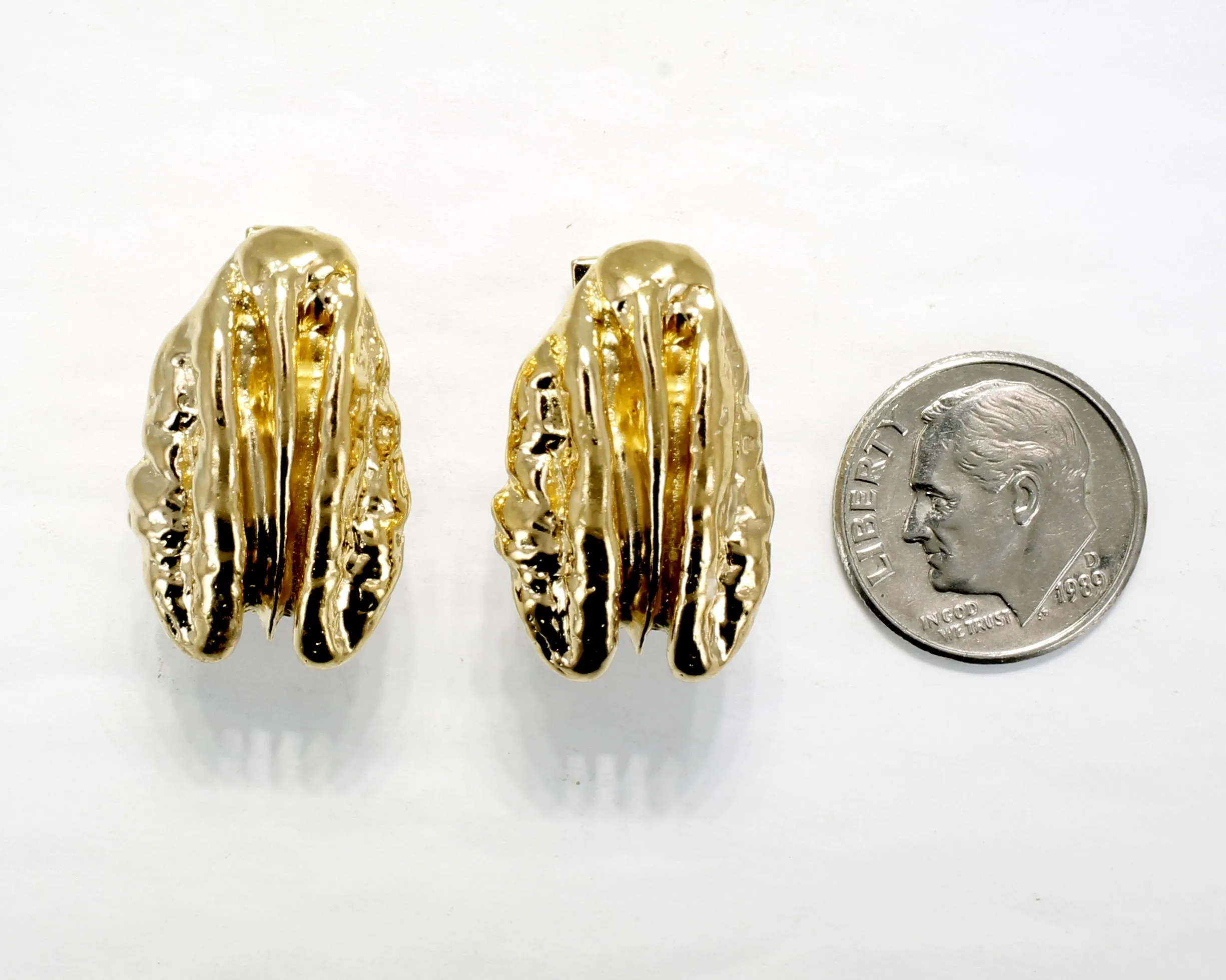 Gold Pecan Cuff Links with Large Realistic Pecans in 14kt Gold Vermeil
