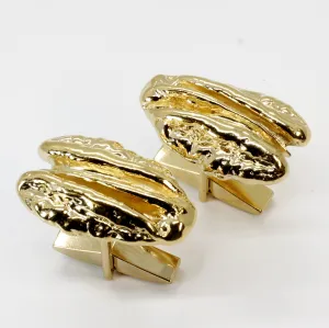 Gold Pecan Cuff Links with Large Realistic Pecans in 14kt Gold Vermeil