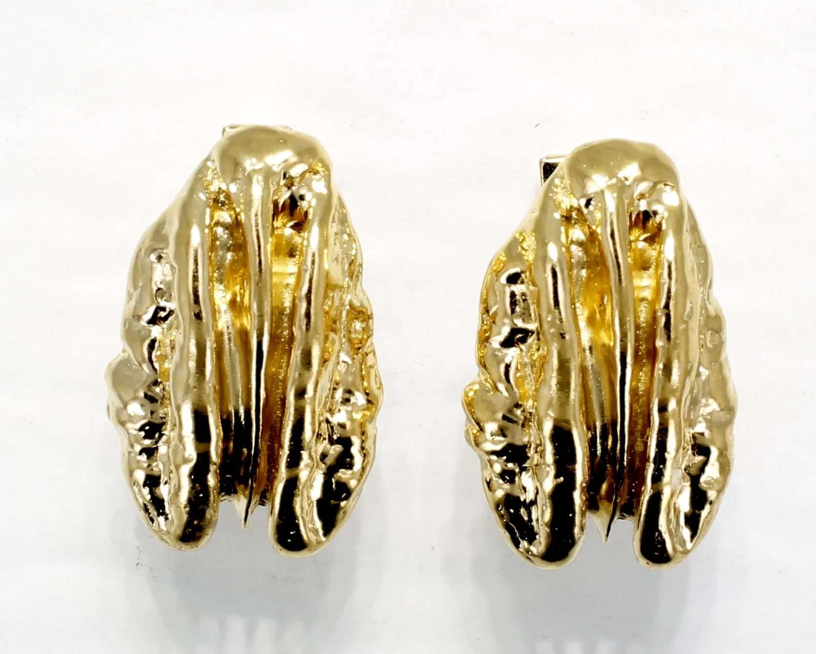Gold Pecan Cuff Links with Large Realistic Pecans in 14kt Gold Vermeil