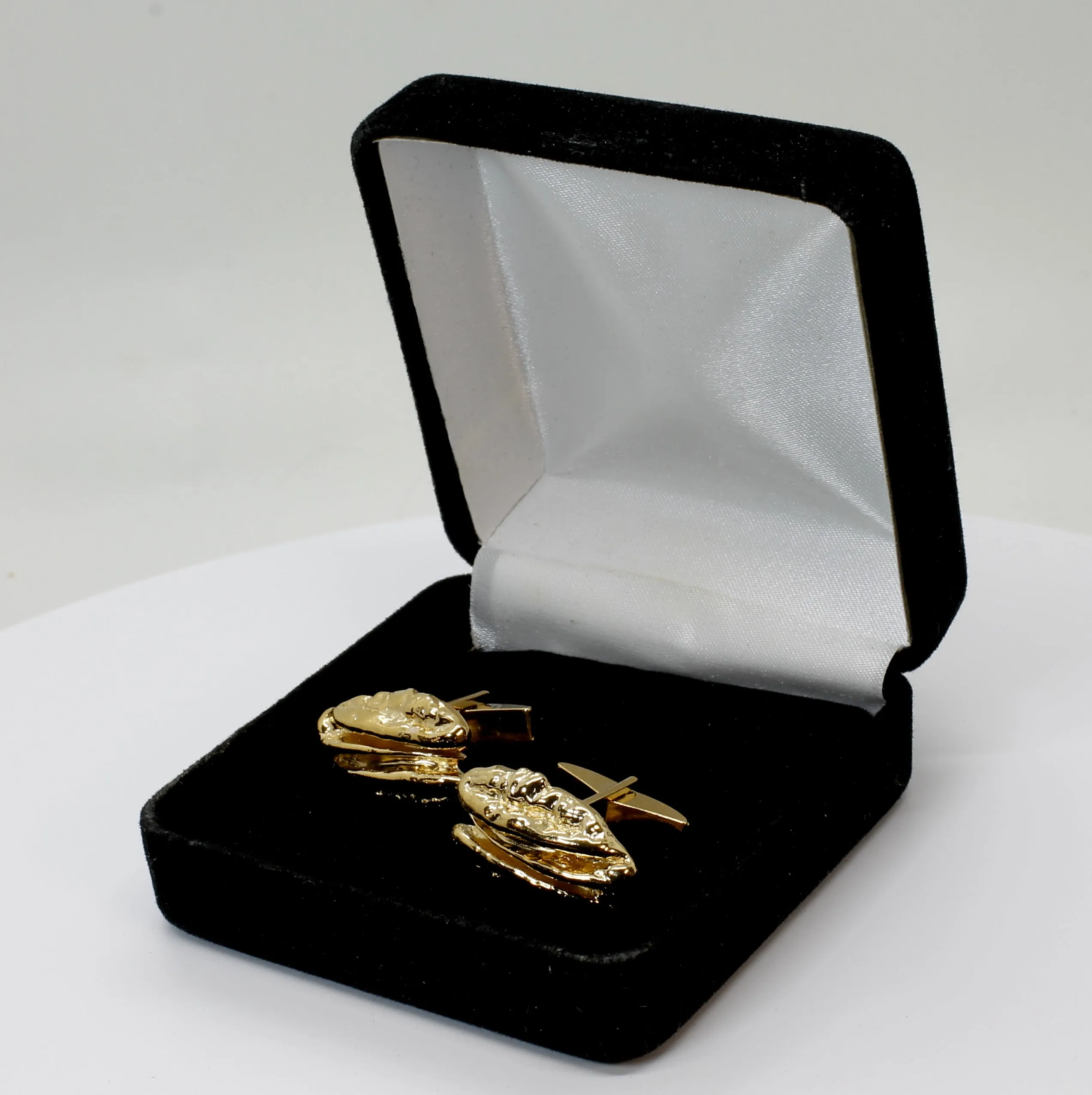 Gold Pecan Cuff Links with Large Realistic Pecans in 14kt Gold Vermeil