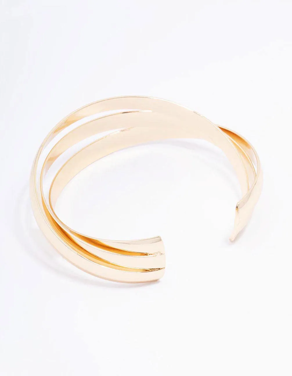 Gold Plated Chunky Twisted Wrist Cuff