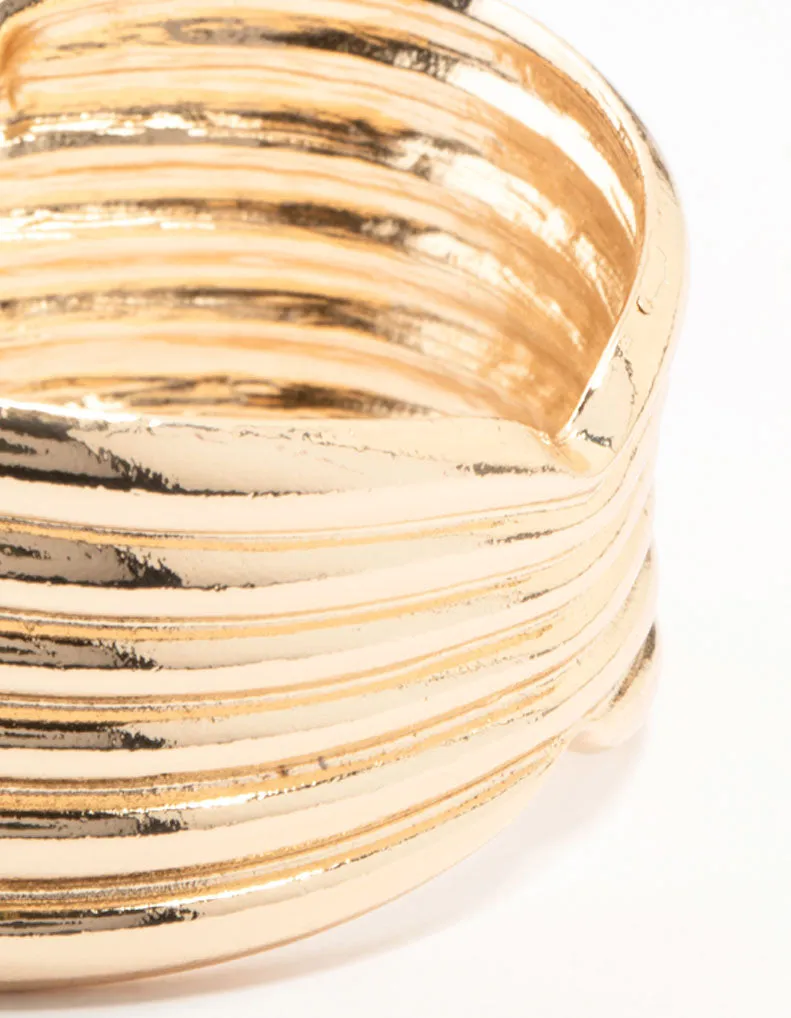 Gold Ribbed Wrist Cuff
