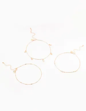 Gold Tab Diamante Star Chokers 3-Pack
