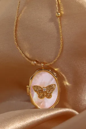 Golden Reverie Butterfly Pendant