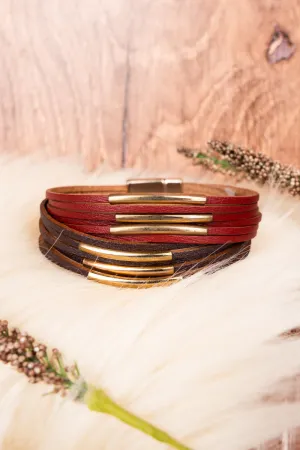 Goldtone Dual Color Multi-Strand Magnetic Bracelet