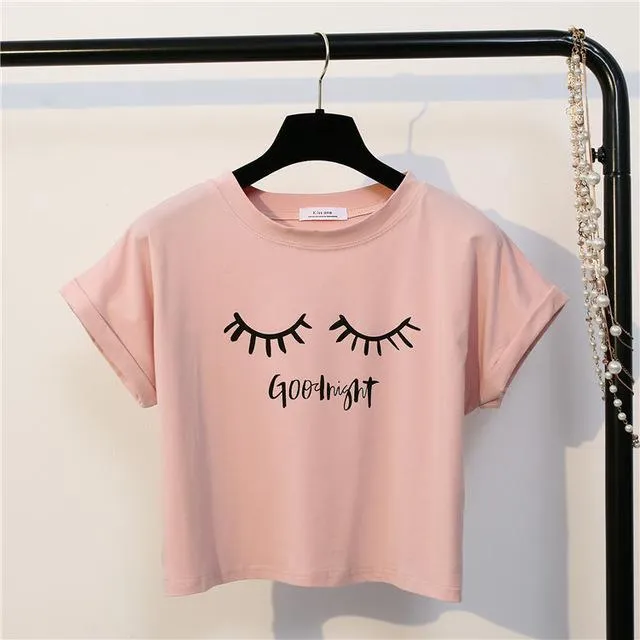 'Good Night' Crop T-Shirt