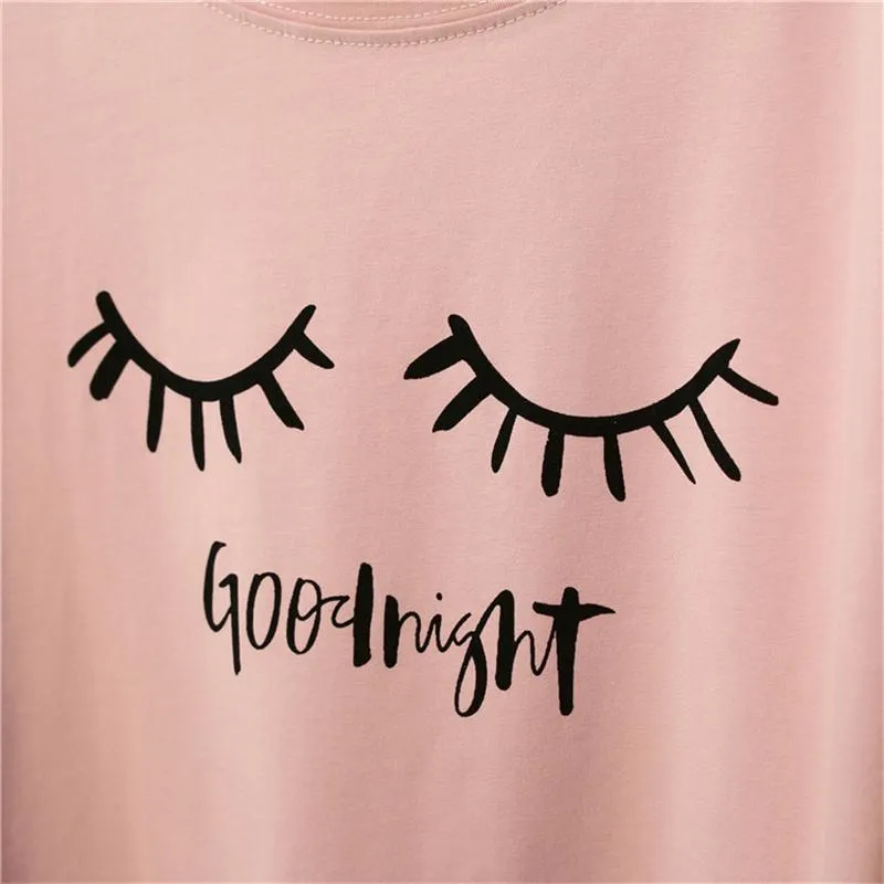 'Good night' Solid Crop T-Shirt