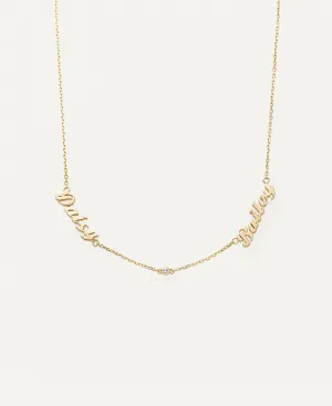 Grace Custom Multi-Nameplate Necklace with Diamond