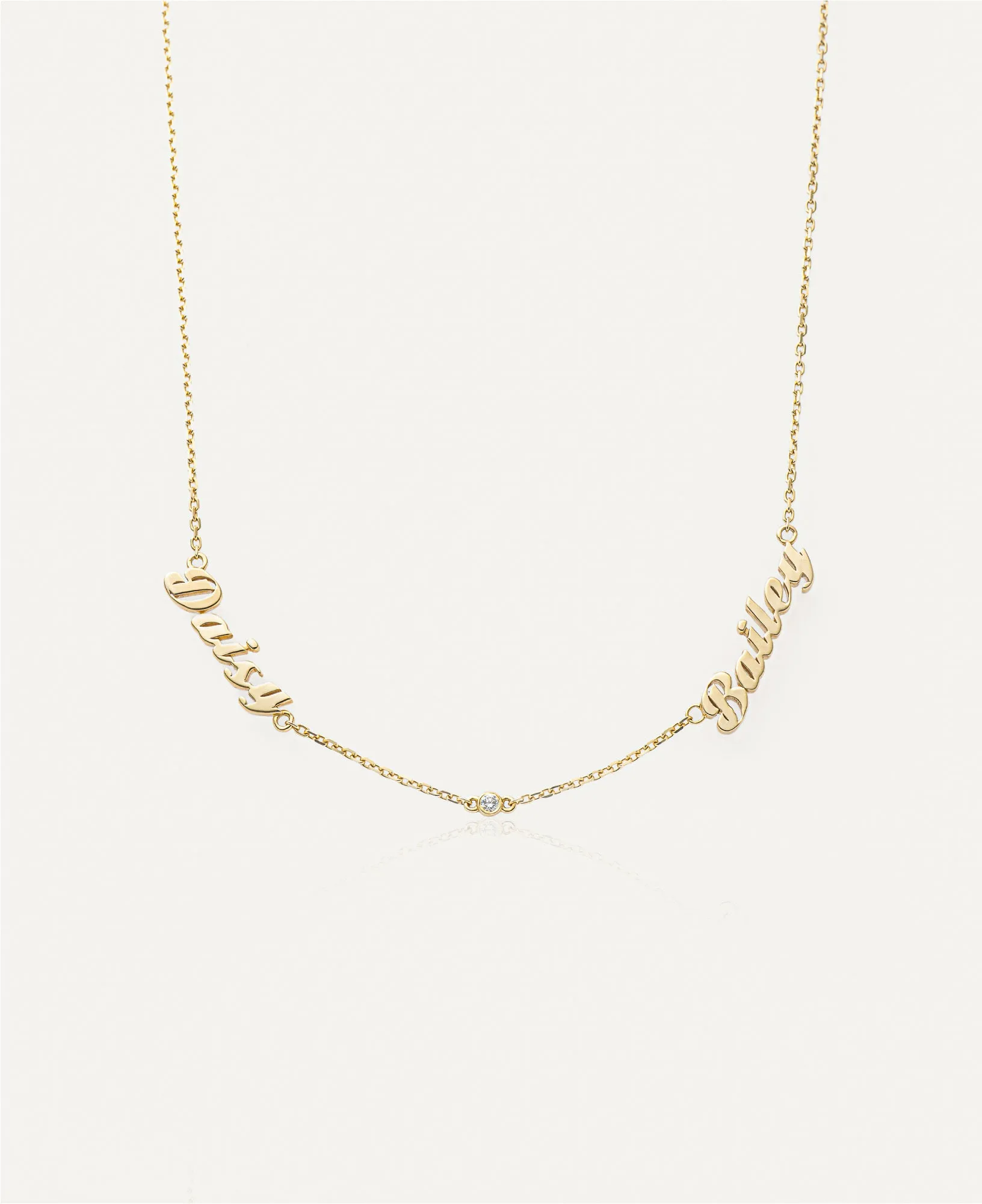 Grace Custom Multi-Nameplate Necklace with Diamond