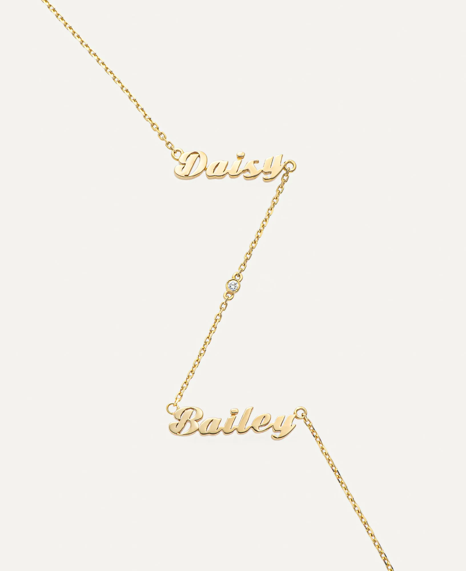 Grace Custom Multi-Nameplate Necklace with Diamond