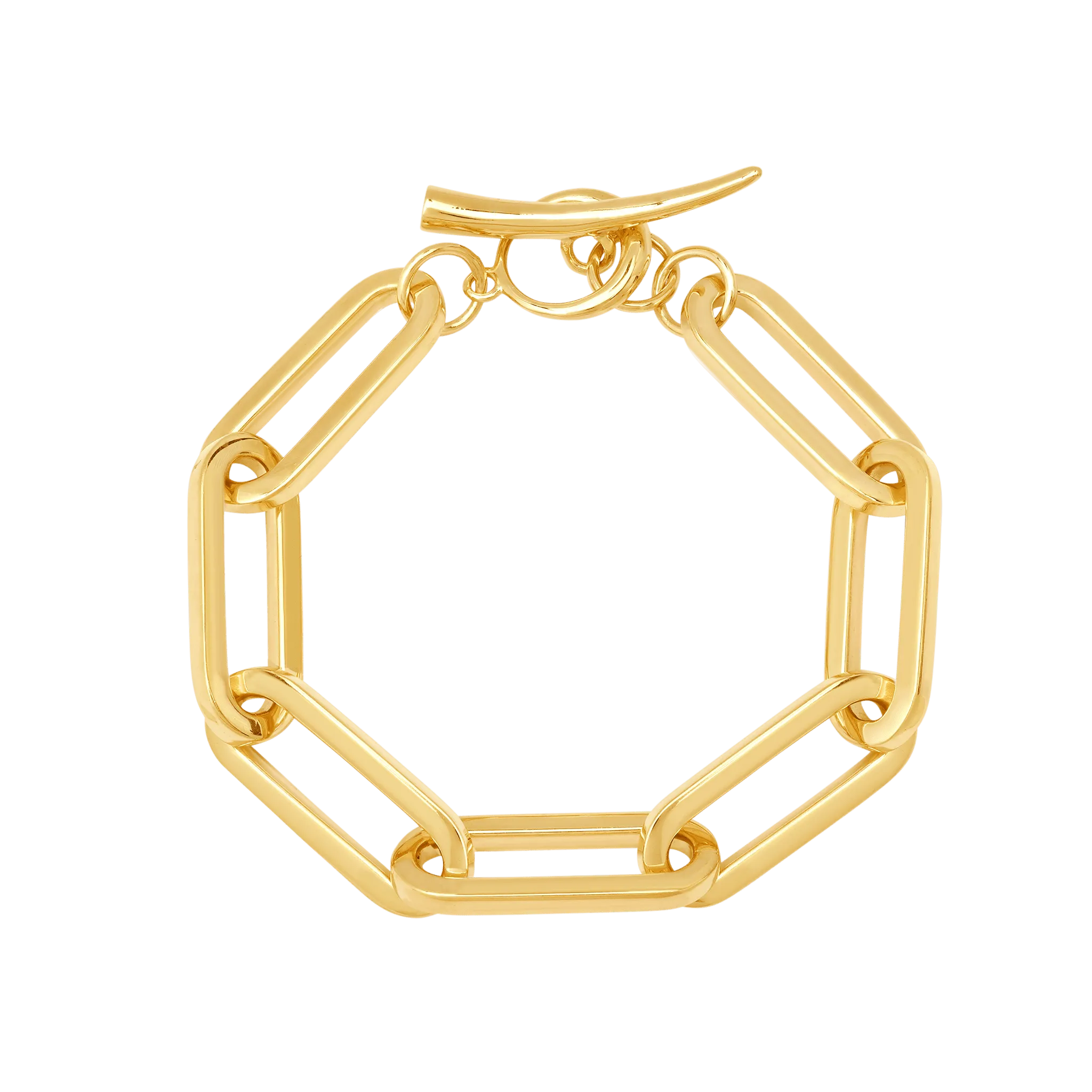 Grande Rectangular Link Bracelet with Tusk Clasp