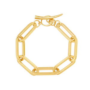 Grande Rectangular Link Bracelet with Tusk Clasp