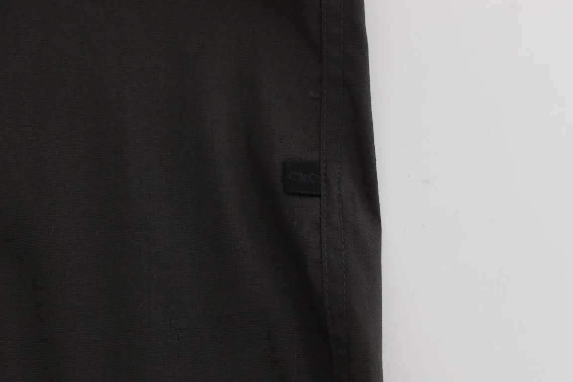 Gray Cotton Stretch Casual Shirt