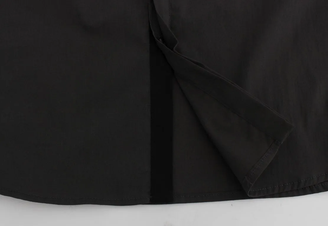 Gray Cotton Stretch Casual Shirt