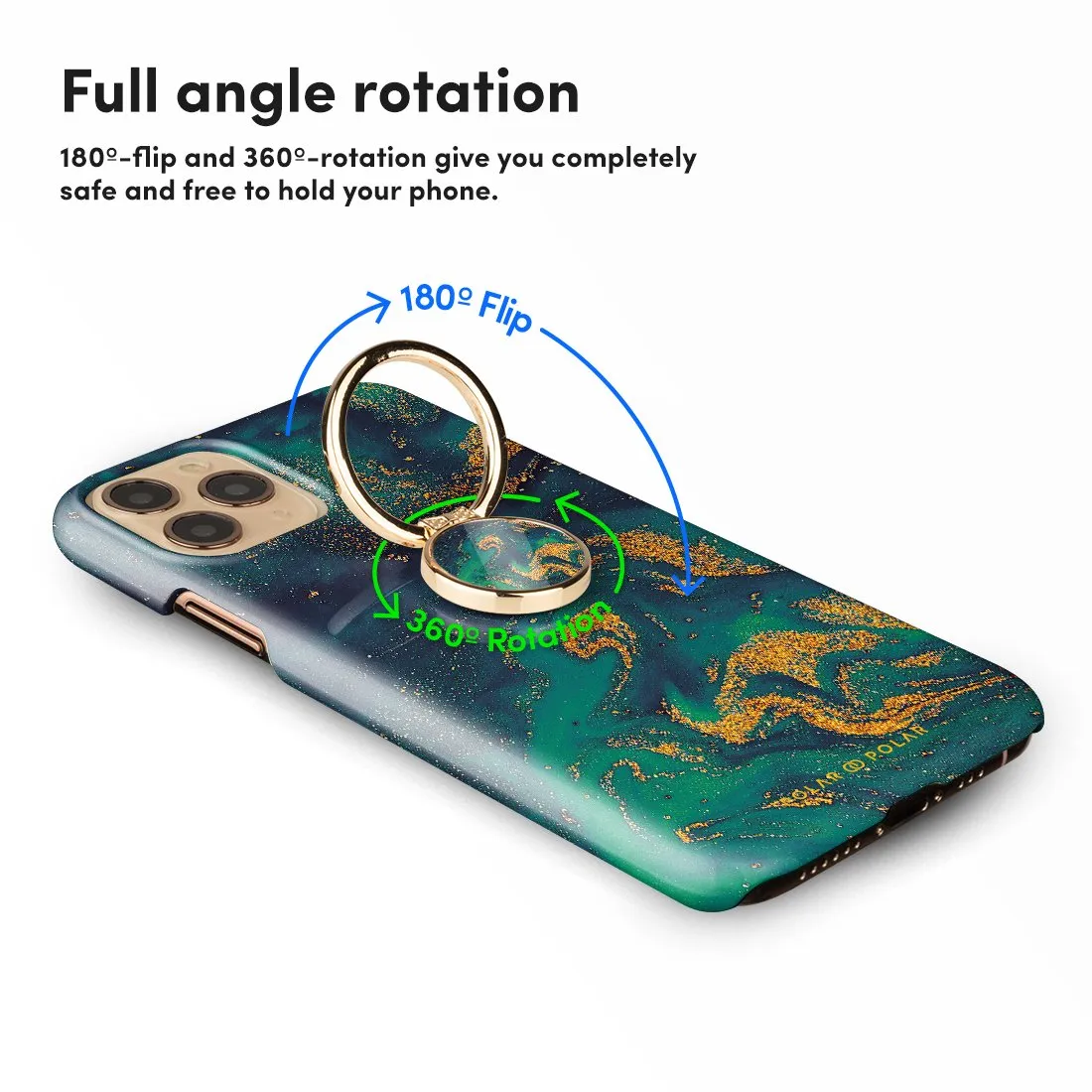 Green Night Quicksand | Custom Phone Ring Holder  (Non-MagSafe)
