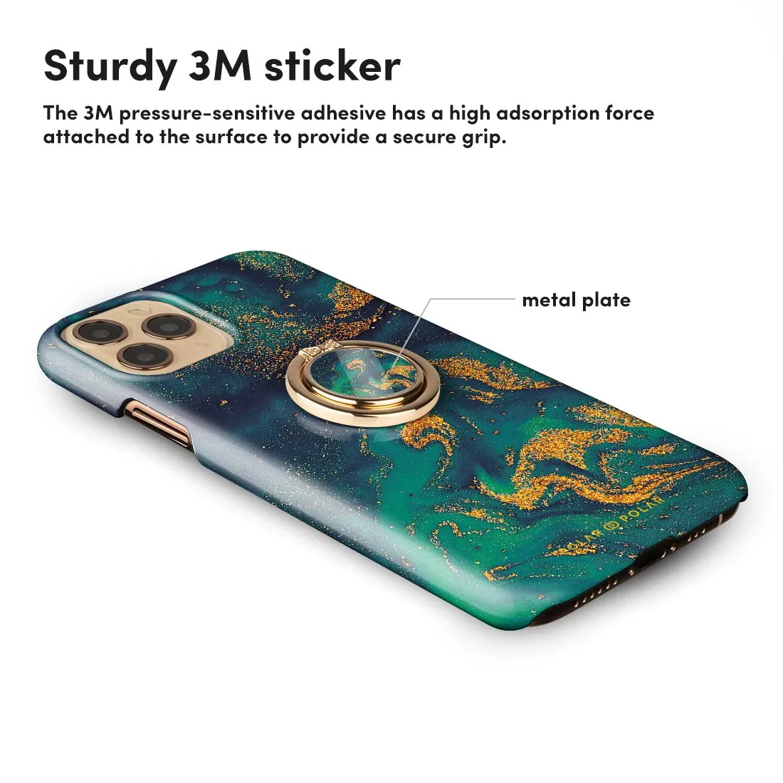 Green Night Quicksand | Custom Phone Ring Holder  (Non-MagSafe)