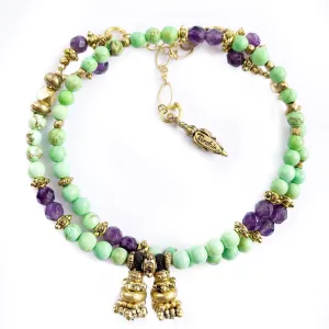Green Turquoise & Amethyst Love Wrap