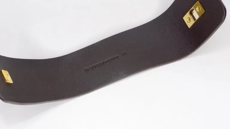 Gucci 1973 "GG" Logo Leather Bracelet