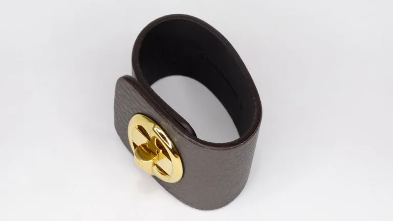 Gucci 1973 "GG" Logo Leather Bracelet
