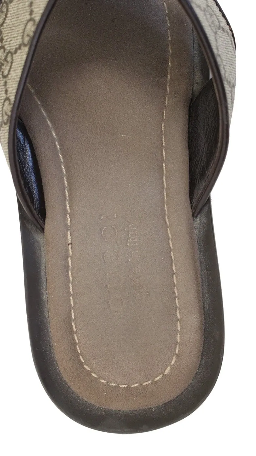 Gucci GG Supreme Men's Leather Flip Flops sandals Size 9 G 202762
