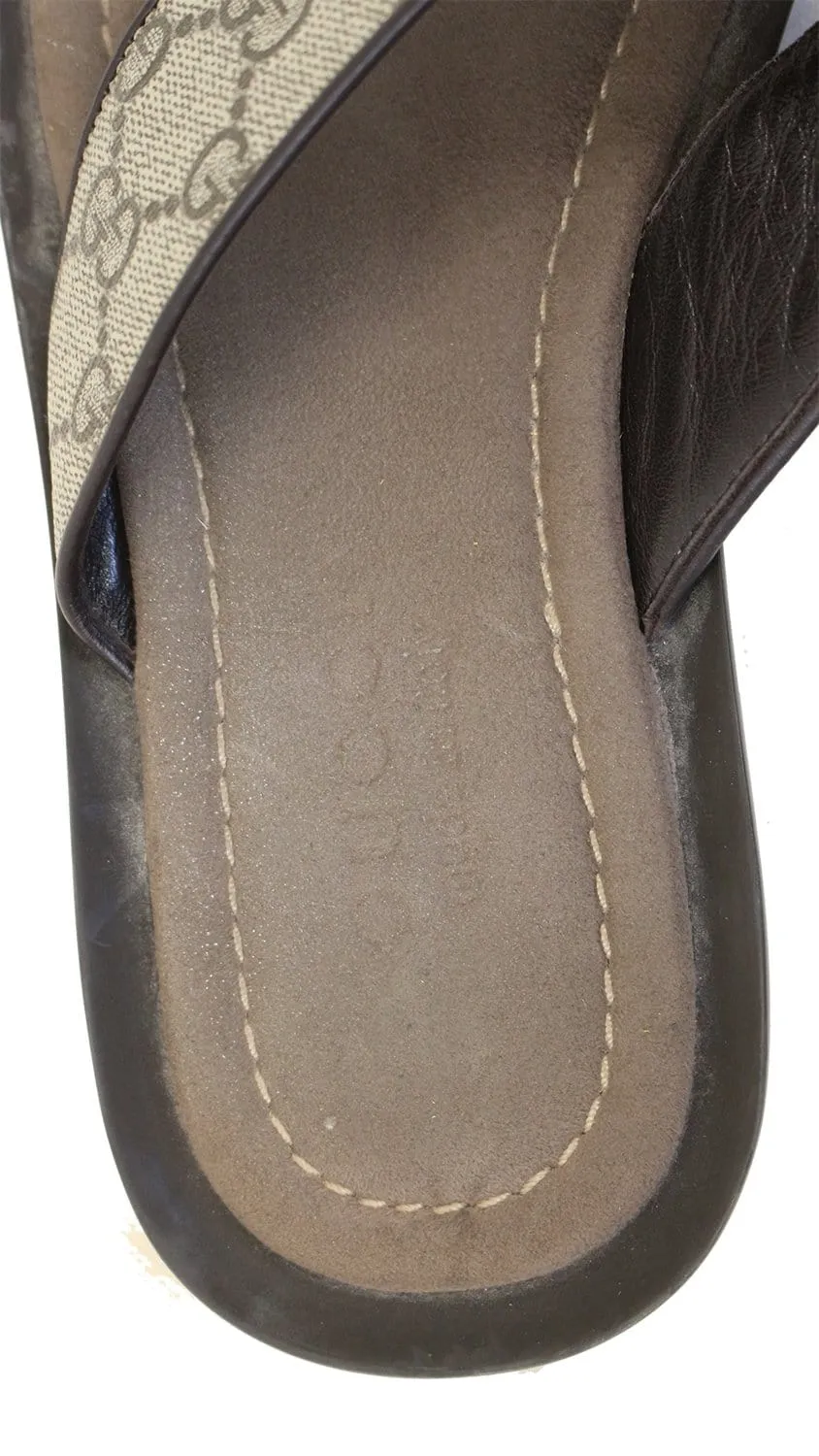 Gucci GG Supreme Men's Leather Flip Flops sandals Size 9 G 202762