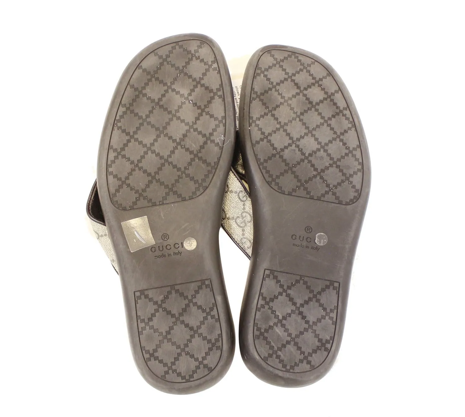 Gucci GG Supreme Men's Leather Flip Flops sandals Size 9 G 202762