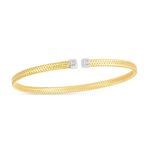 Guilia, Diamond Open Cuff 14k Gold