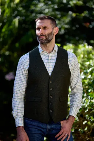 Gun Hill Mens Sibson Tweed Waistcoat - Green