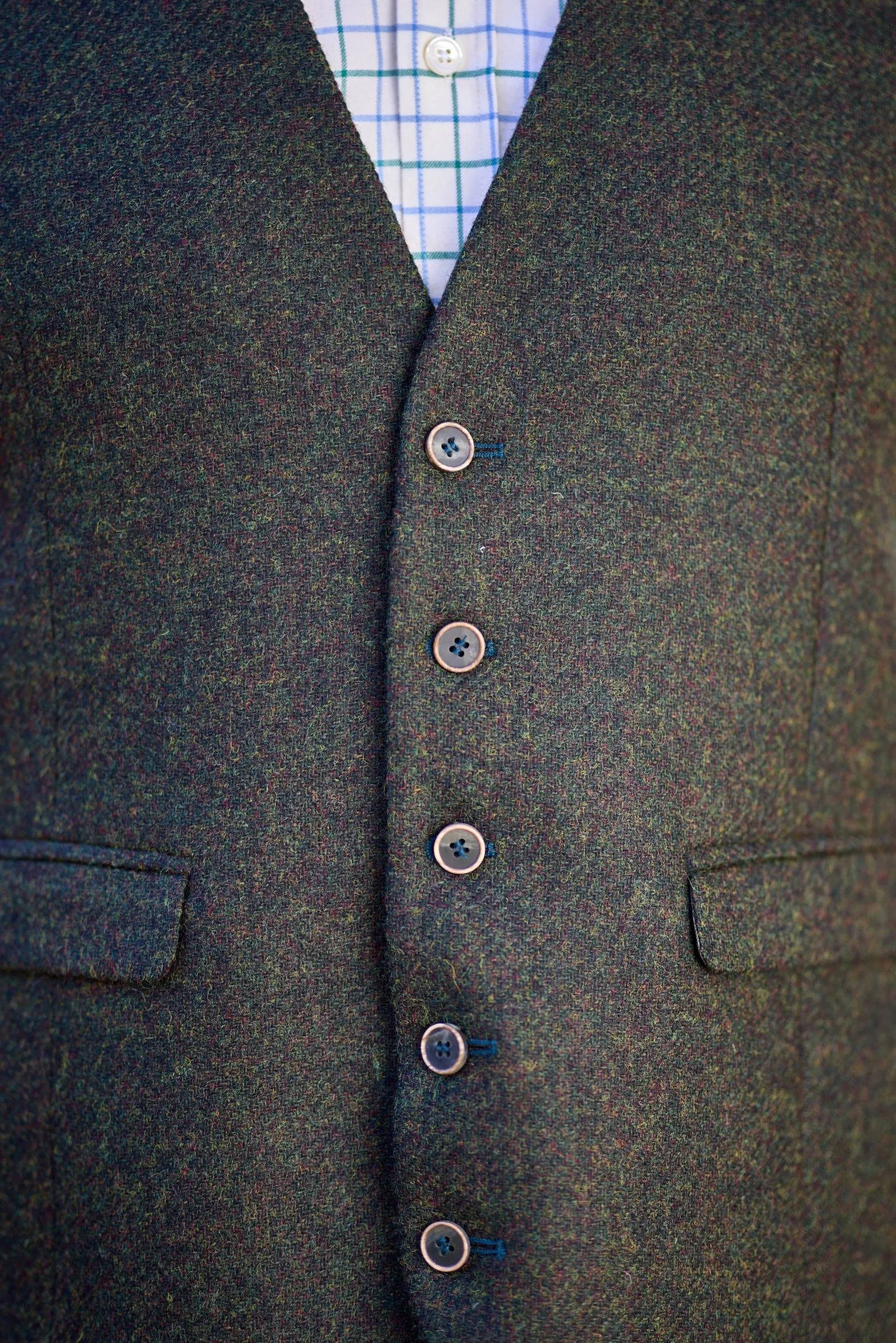 Gun Hill Mens Sibson Tweed Waistcoat - Green