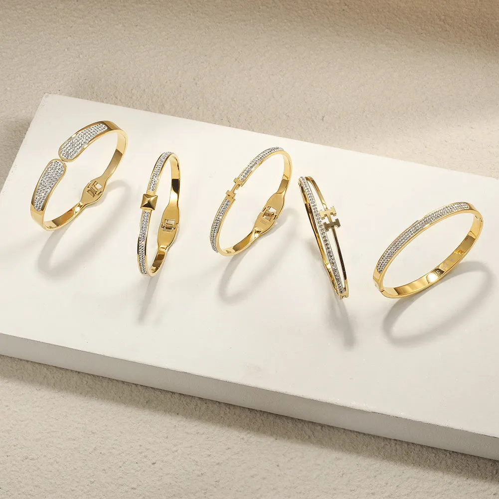 H-shaped CZ Bangle