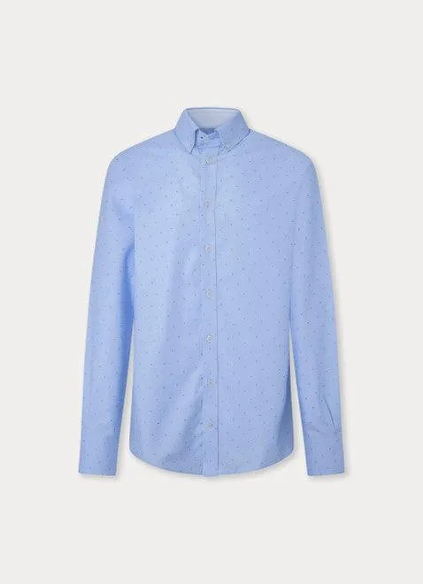 Hackett Mens Textured coupe shirt - Sky Blue