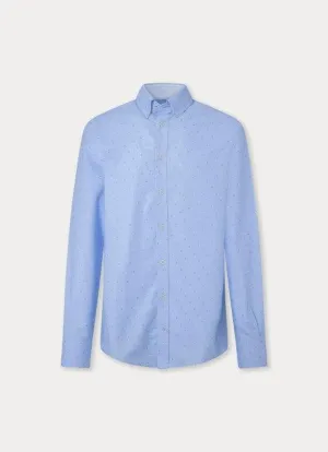 Hackett Mens Textured coupe shirt - Sky Blue