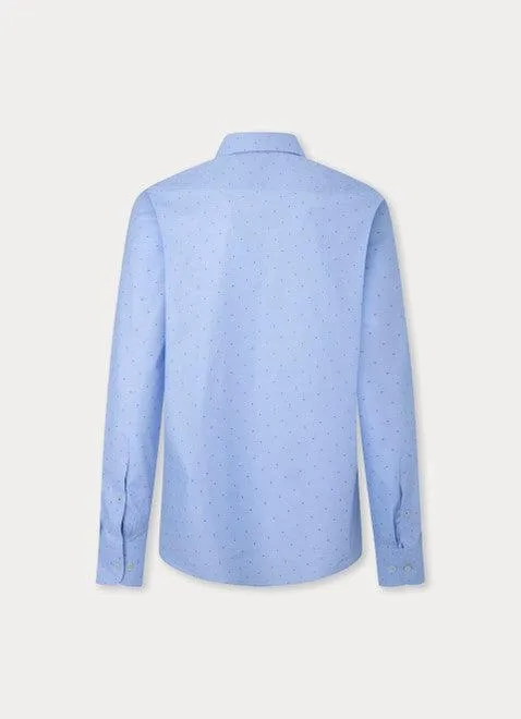 Hackett Mens Textured coupe shirt - Sky Blue