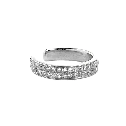 Half Double Row Diamond & Gold Ear Cuff