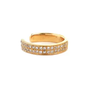 Half Double Row Diamond & Gold Ear Cuff
