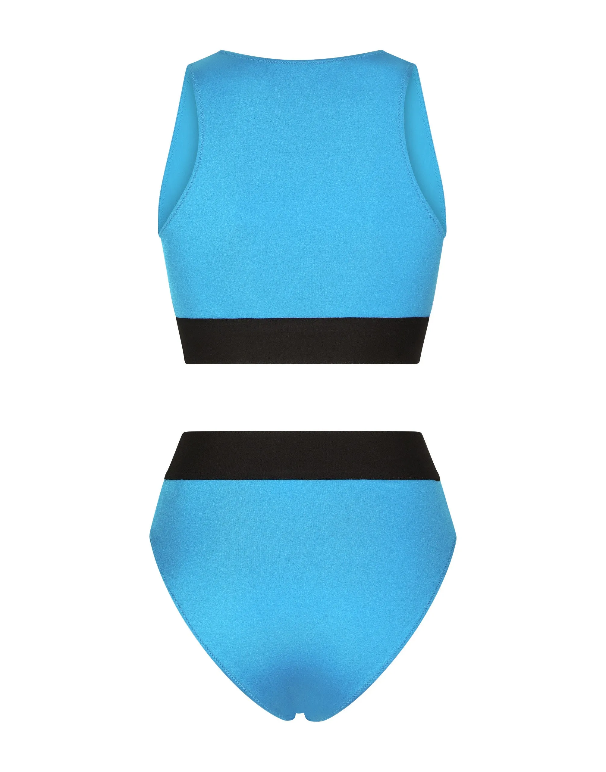 Halterneck bikini with branded elastic
