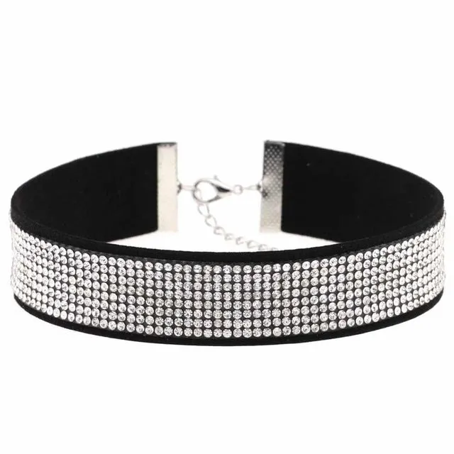 Harajuku Choker Necklace Women Crystal Choker 2018 PU Leather chocker gothic collar punk jewelry goth fashion accessories