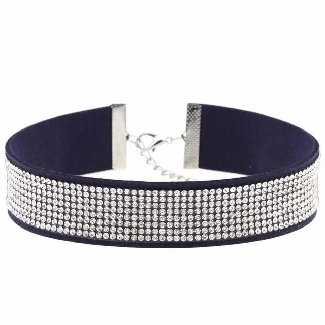 Harajuku Choker Necklace Women Crystal Choker 2018 PU Leather chocker gothic collar punk jewelry goth fashion accessories