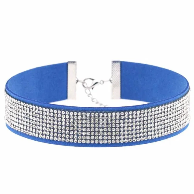 Harajuku Choker Necklace Women Crystal Choker 2018 PU Leather chocker gothic collar punk jewelry goth fashion accessories