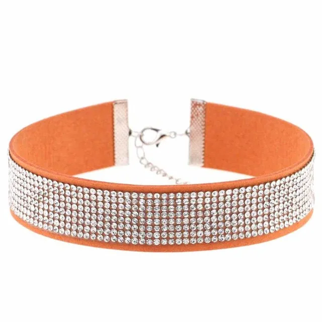 Harajuku Choker Necklace Women Crystal Choker 2018 PU Leather chocker gothic collar punk jewelry goth fashion accessories