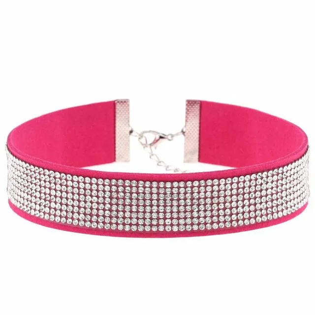 Harajuku Choker Necklace Women Crystal Choker 2018 PU Leather chocker gothic collar punk jewelry goth fashion accessories