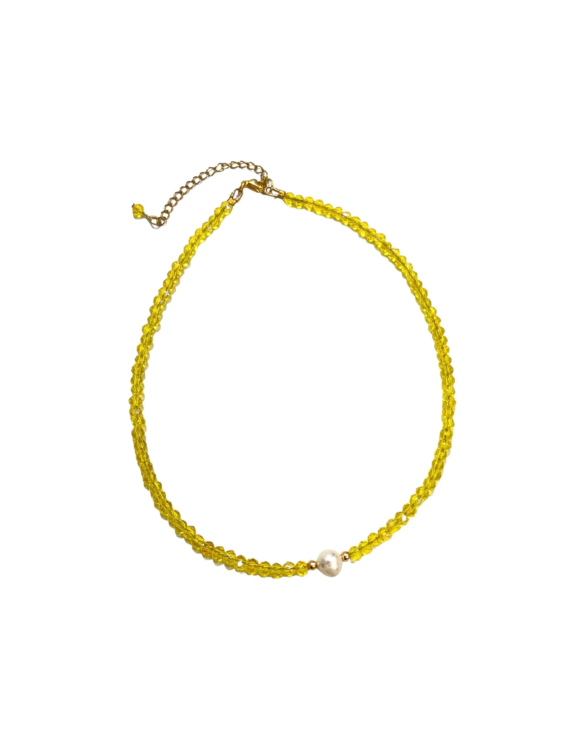HC DESIGNS- Full Crystal Necklace with Pearl (many colors available)