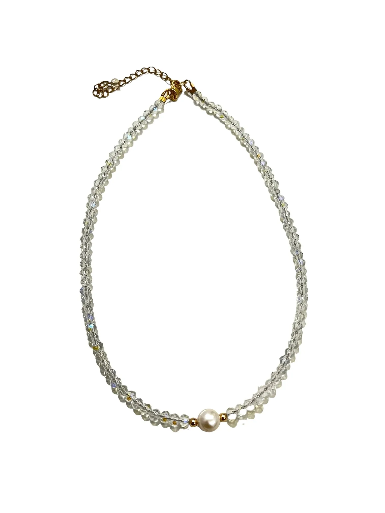 HC DESIGNS- Full Crystal Necklace with Pearl (many colors available)