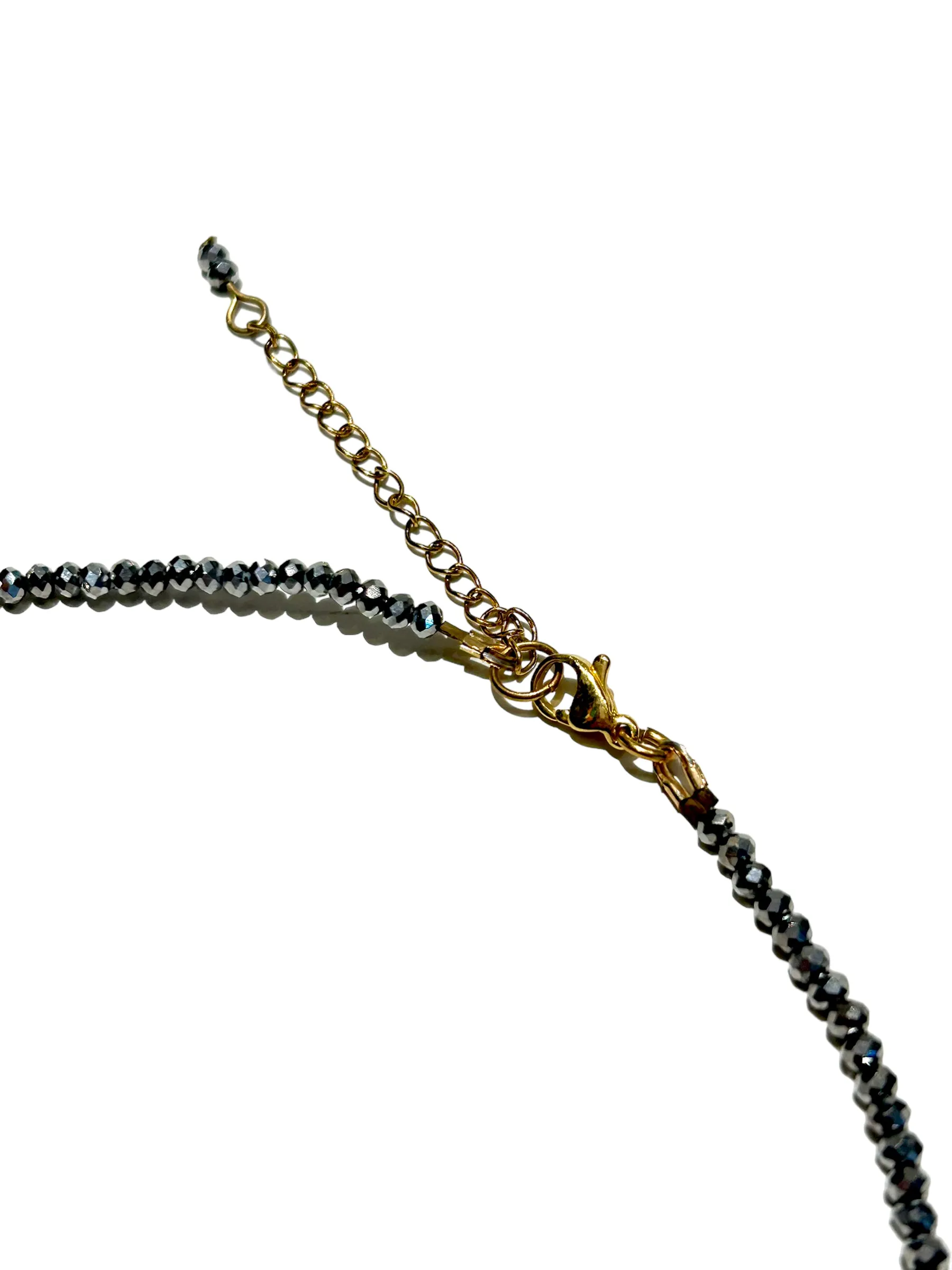 HC DESIGNS- Silver Crystal Necklace with Pearls and Initials
