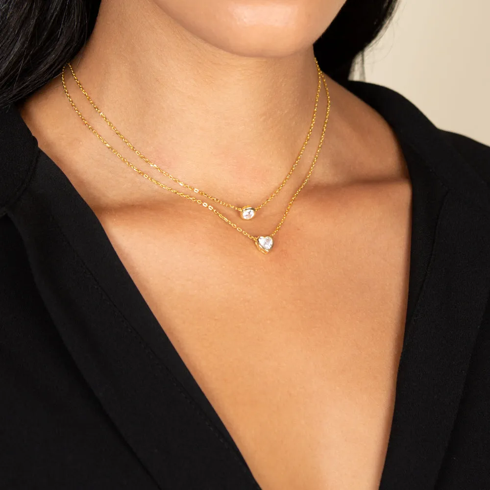 Heart Bezel Necklace