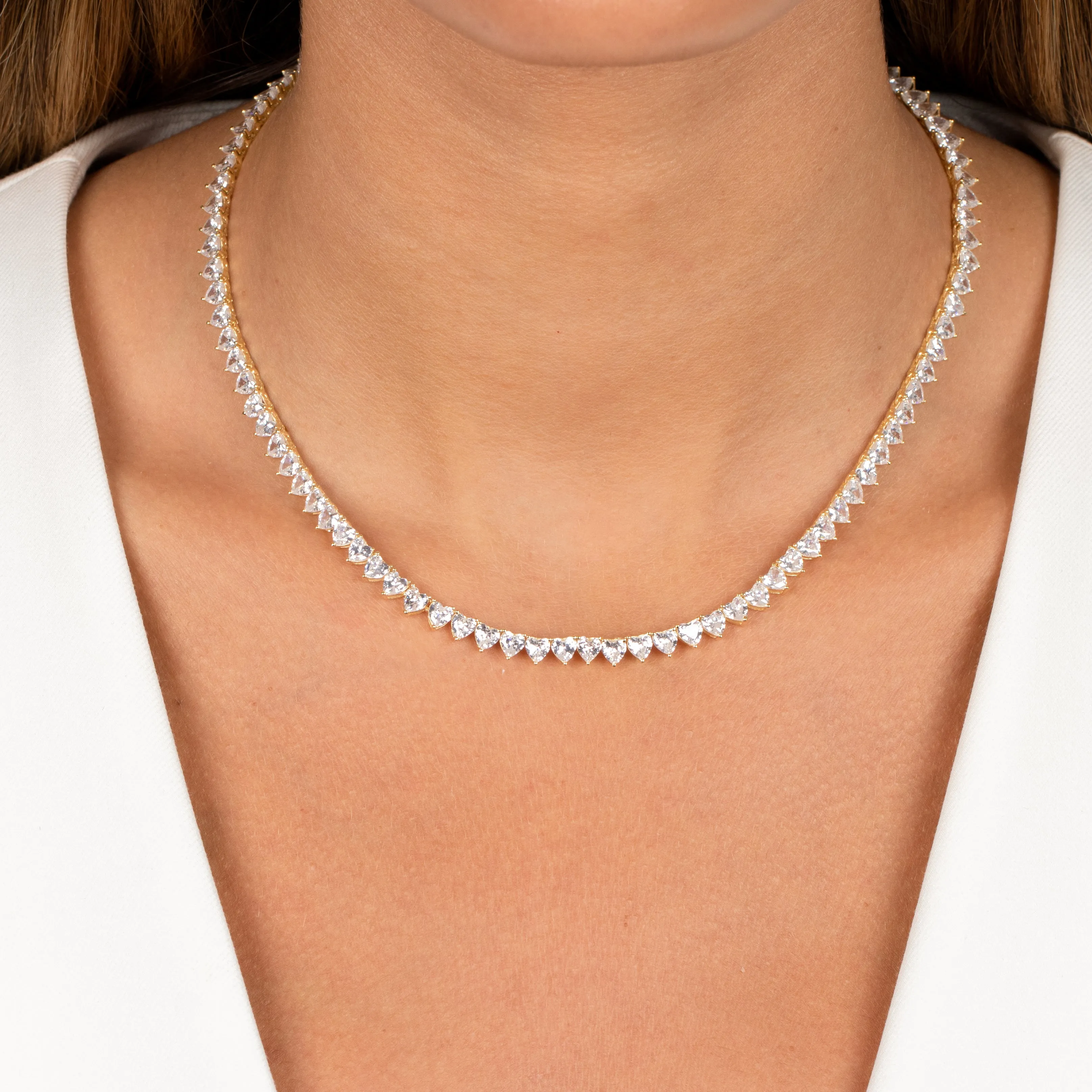 Heart Tennis Necklace