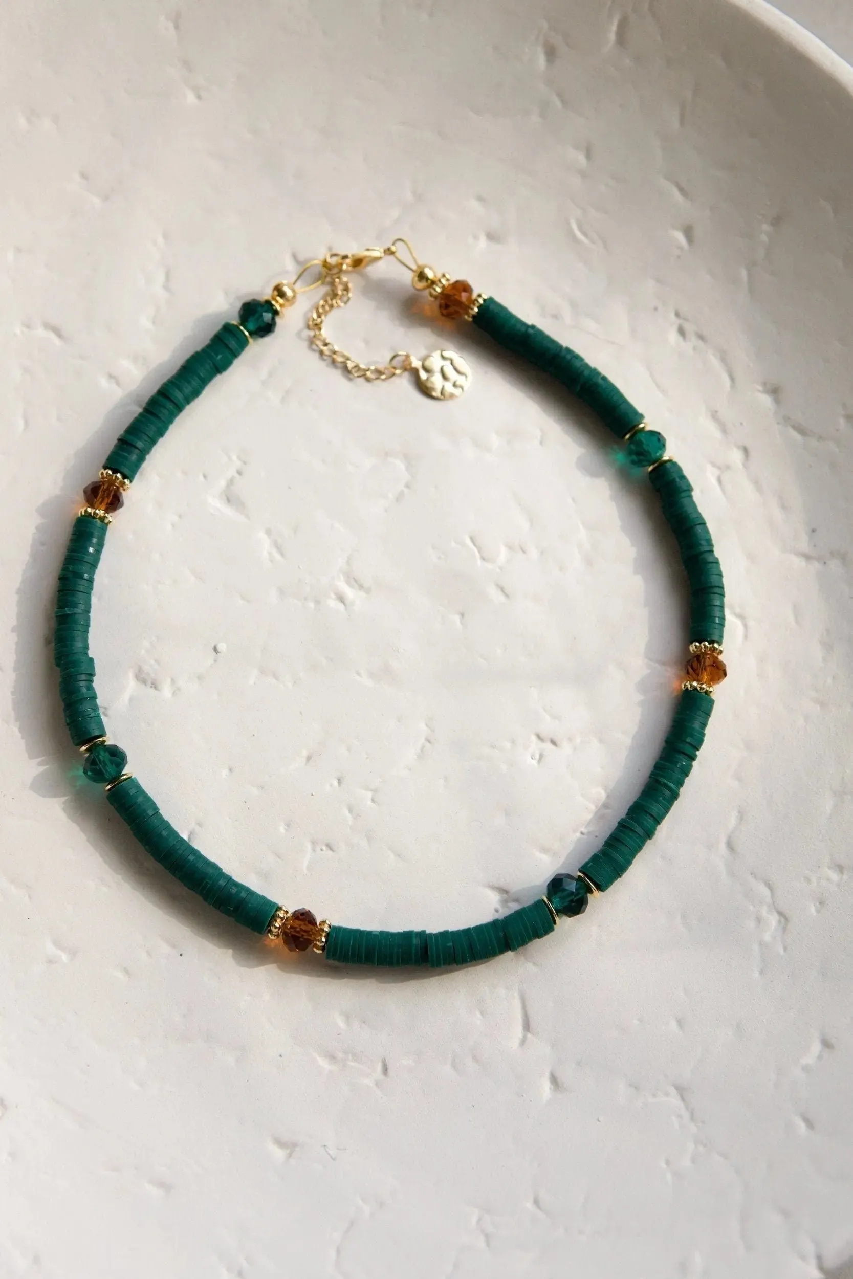 Heishi Necklace Surfer Crystal Necklace Beaded Best Friend Gift Summer Necklace Beach