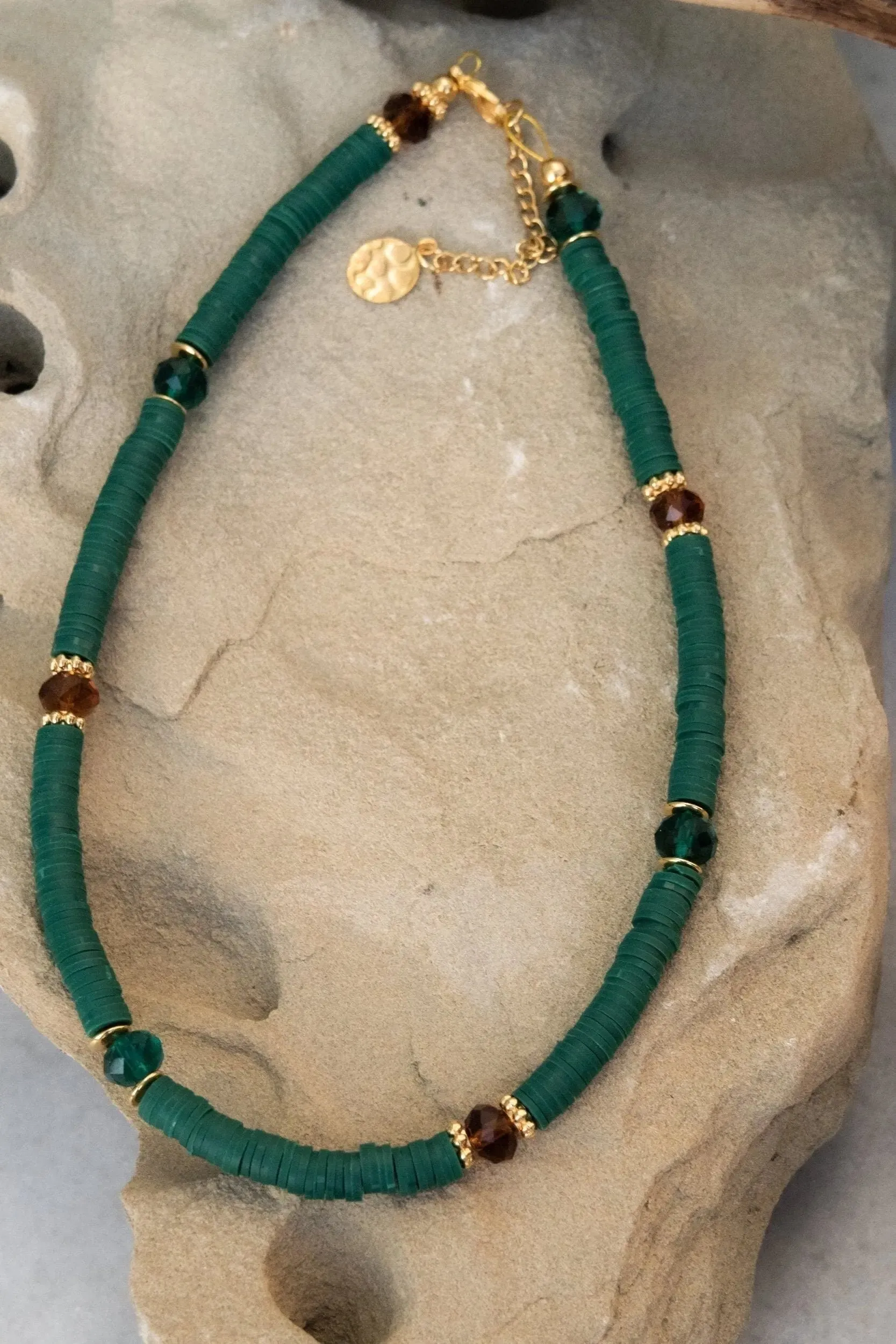 Heishi Necklace Surfer Crystal Necklace Beaded Best Friend Gift Summer Necklace Beach
