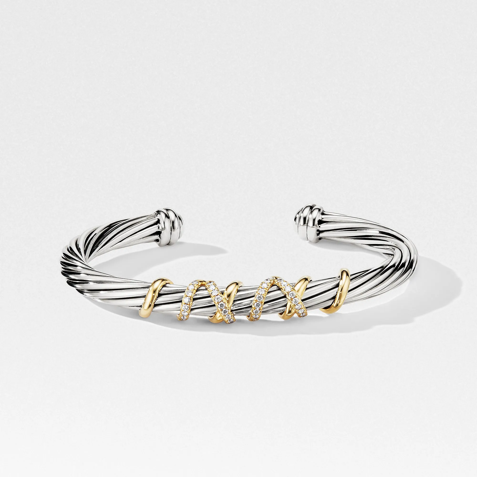 Helena Center Station Bracelet with 18K Gold and Diamonds, Size Medium