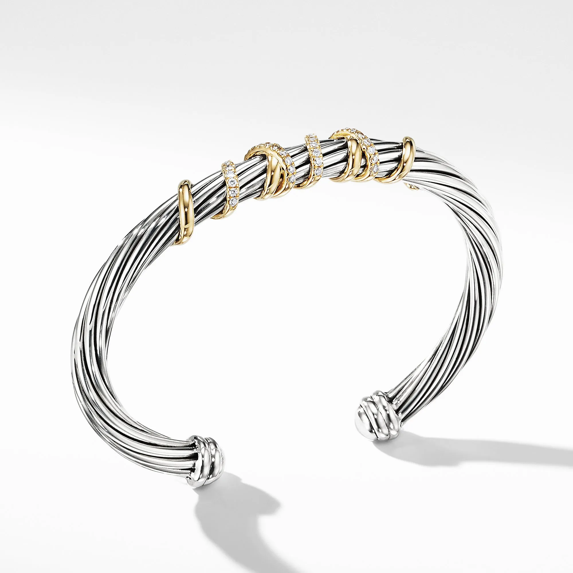 Helena Center Station Bracelet with 18K Gold and Diamonds, Size Medium